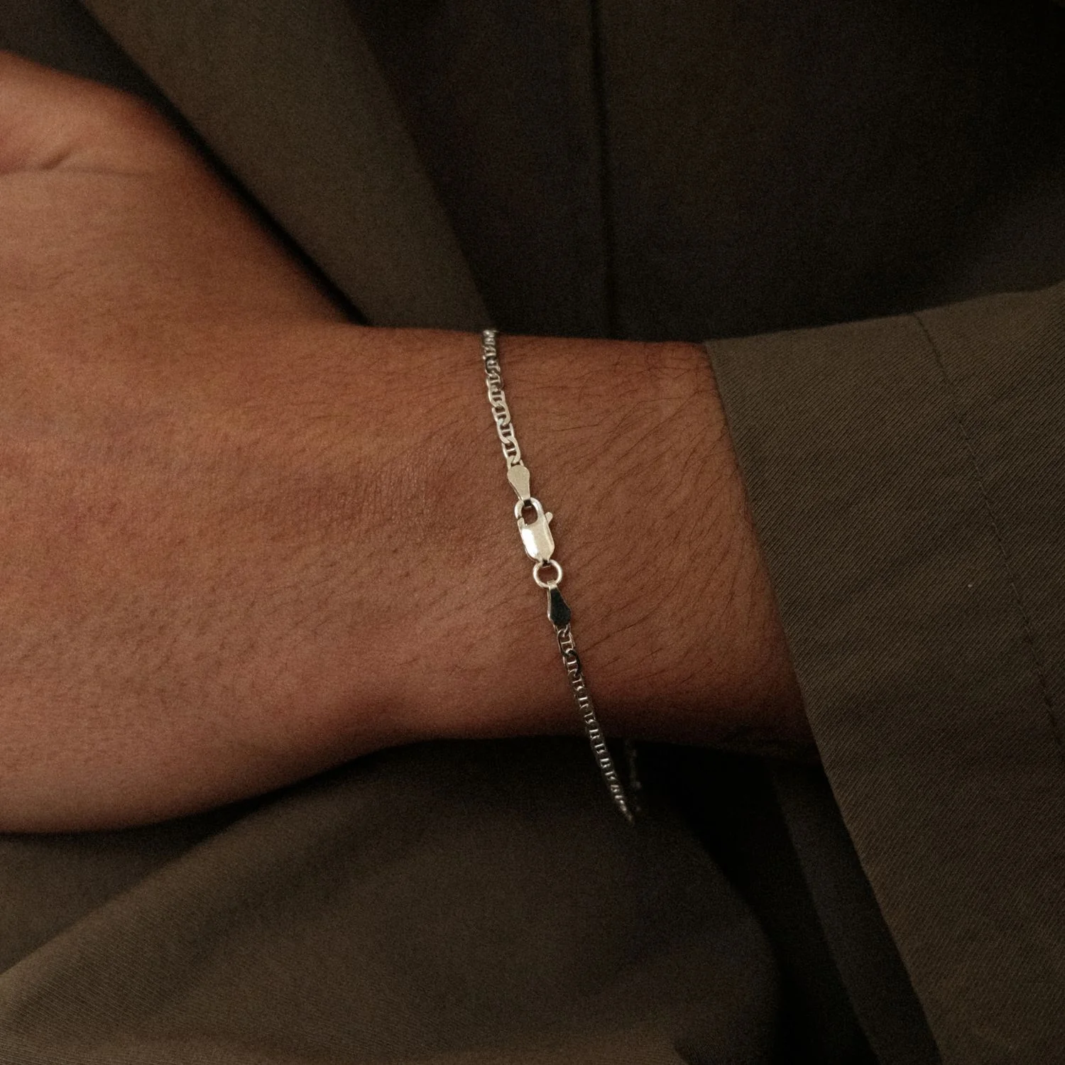Anchor Chain Bracelet Silver - Image 3
