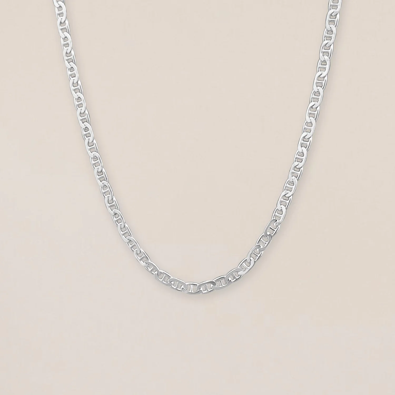 Anchor Chain Necklace Silver