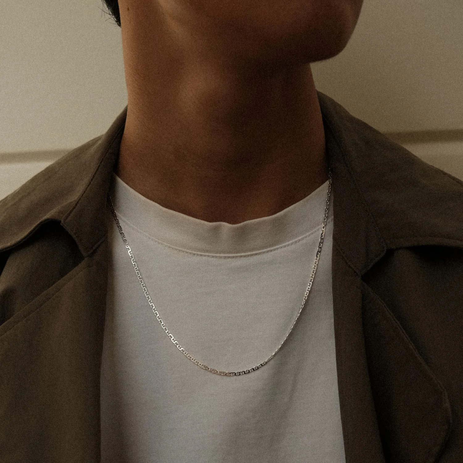Anchor Chain Necklace Silver - Image 2