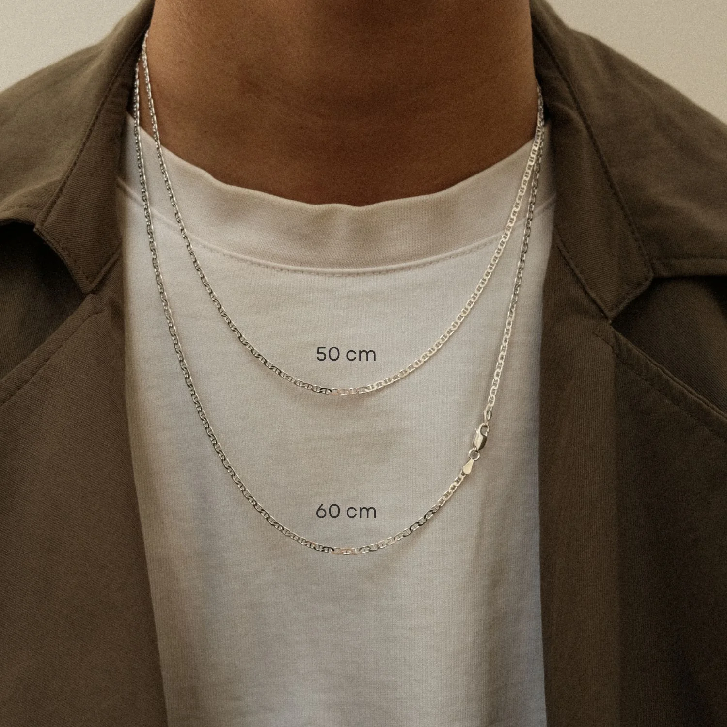 Anchor Chain Necklace Silver - Image 6