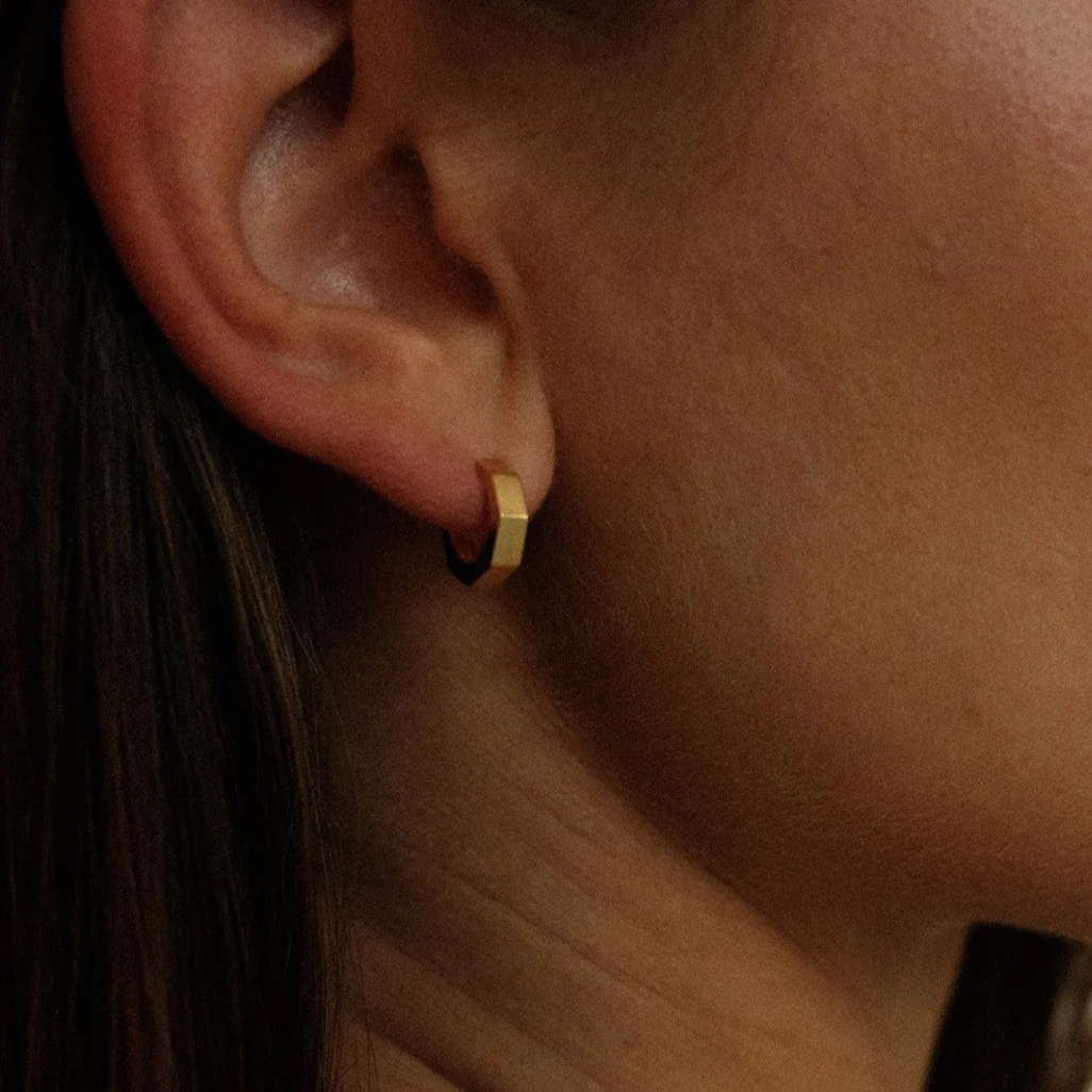 Angular Huggie Earrings - Image 4