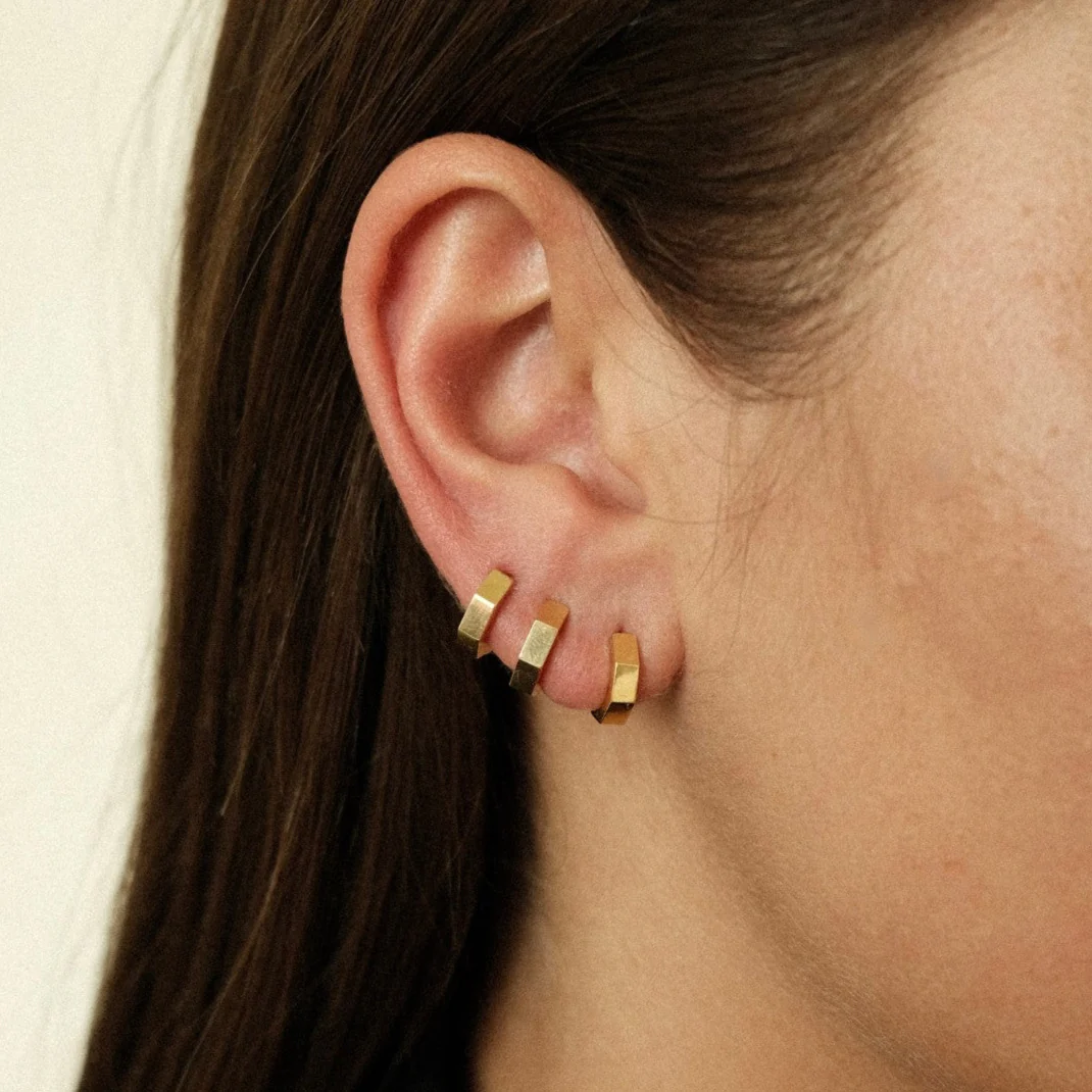 Angular Huggie Earrings - Image 5