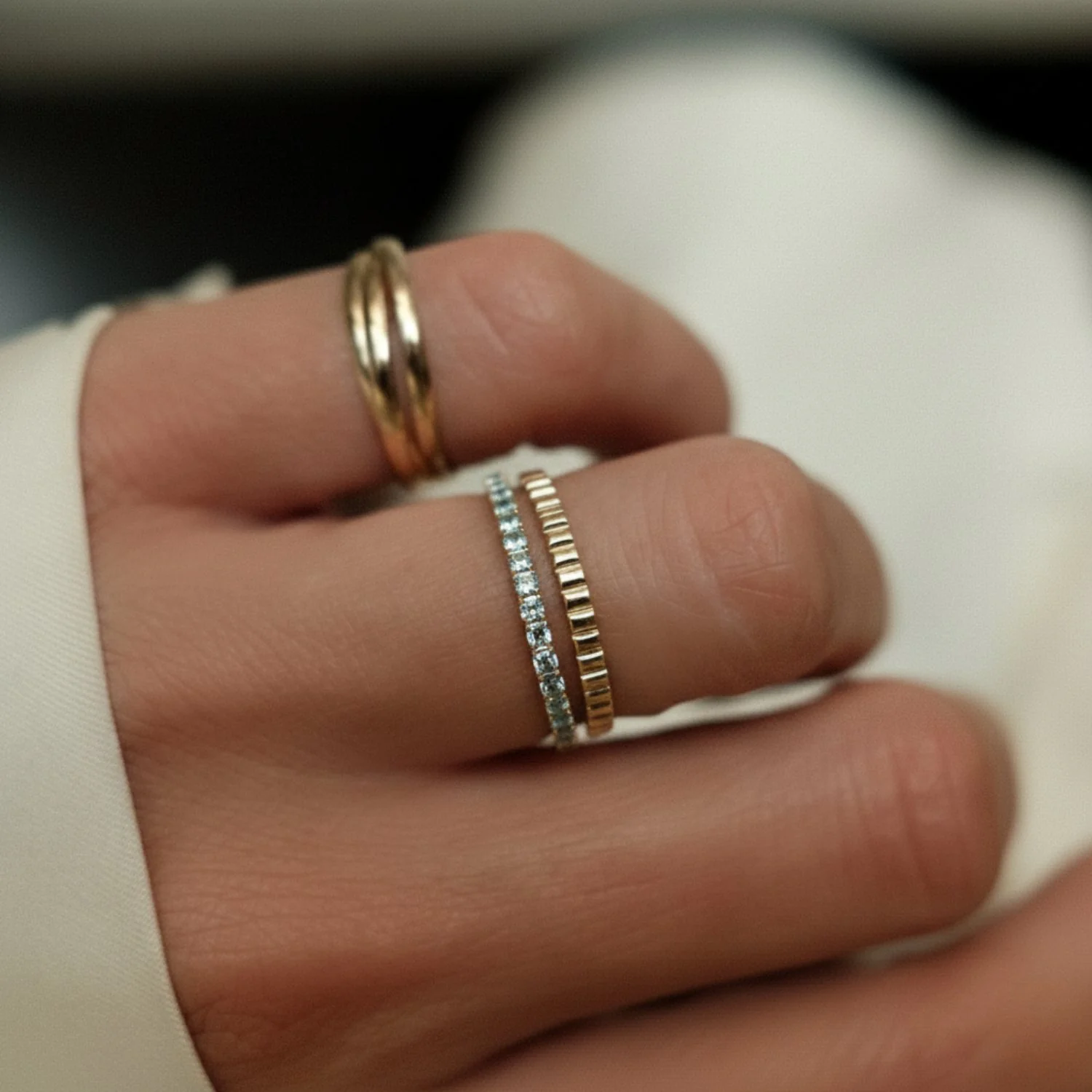Aquamarine Row Ring - Image 2