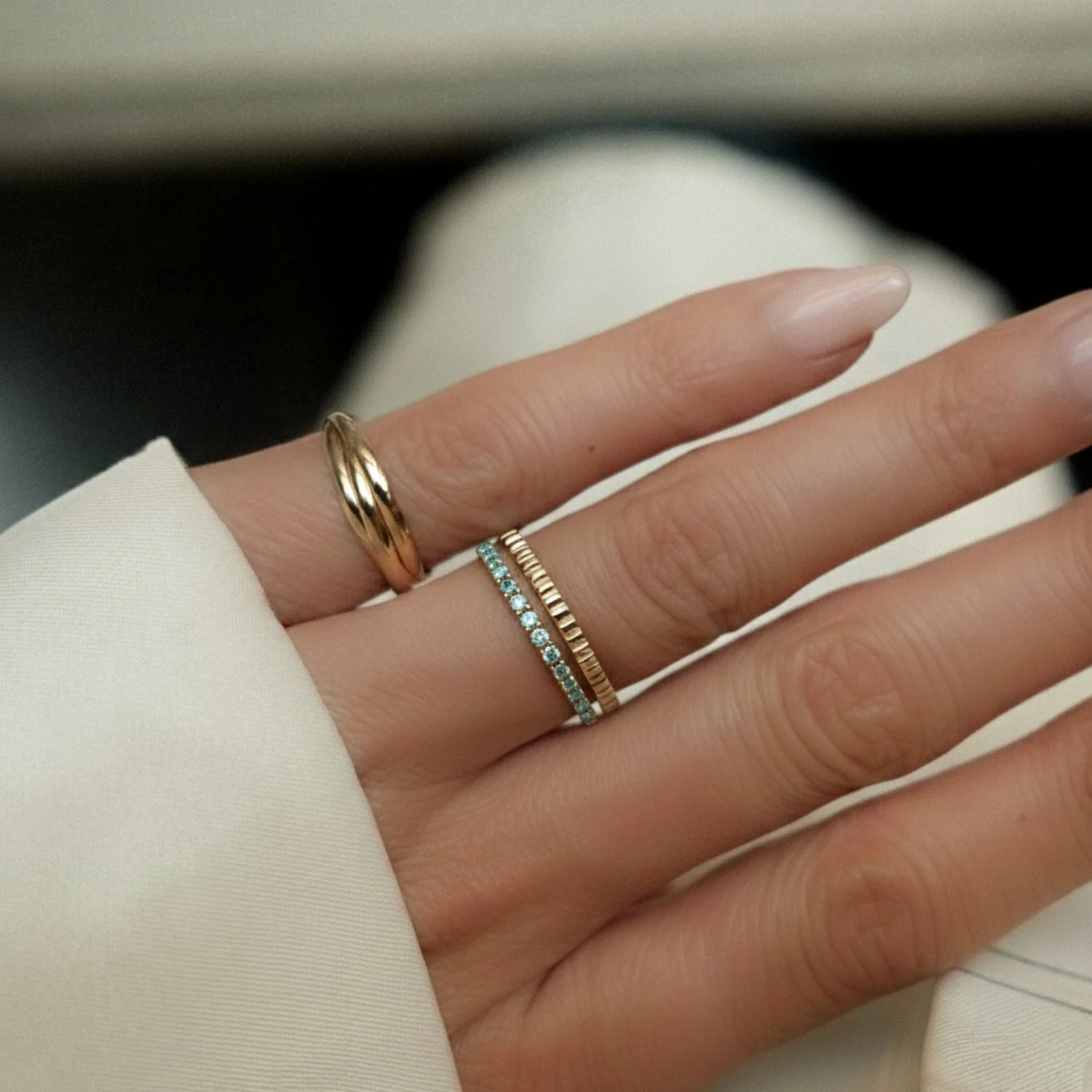 Aquamarine Row Ring - Image 4