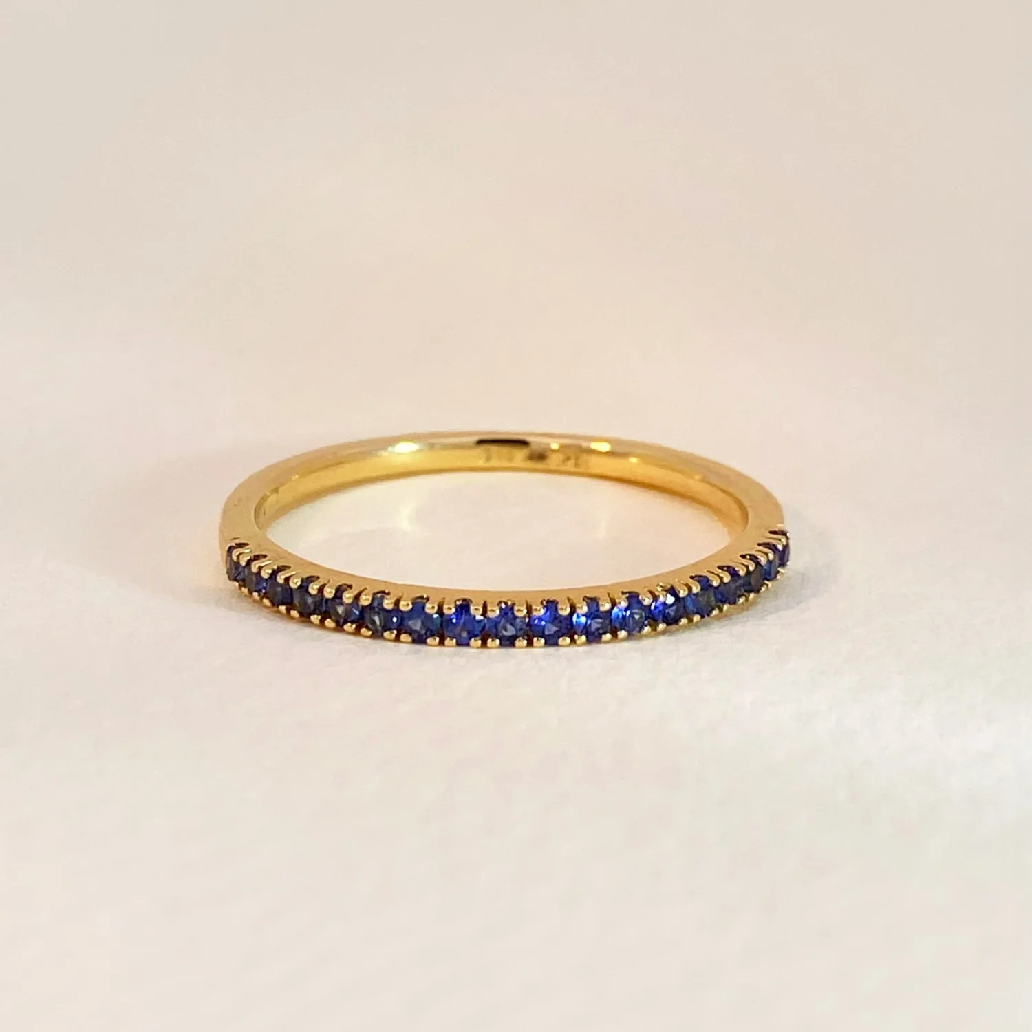 Blue Sapphire Row Ring