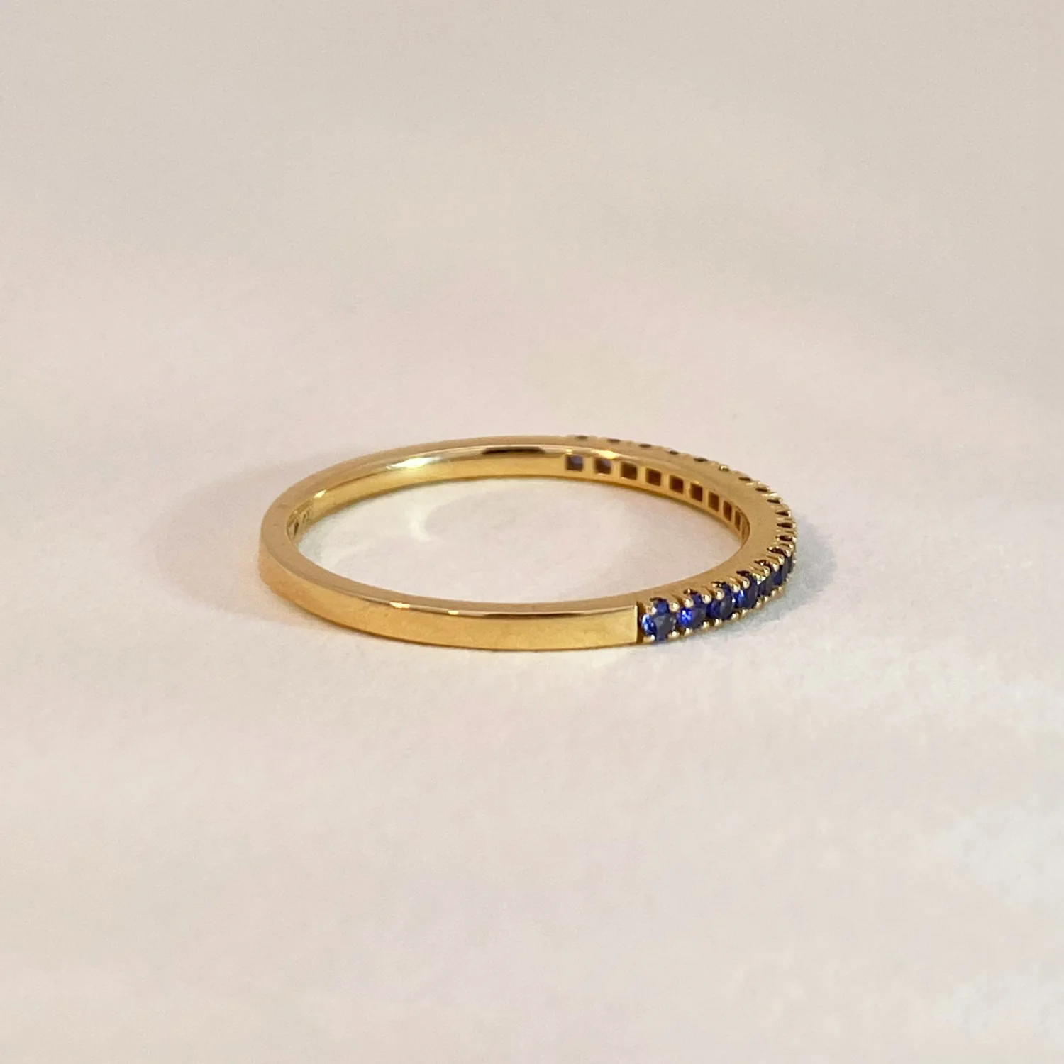 Blue Sapphire Row Ring - Image 3