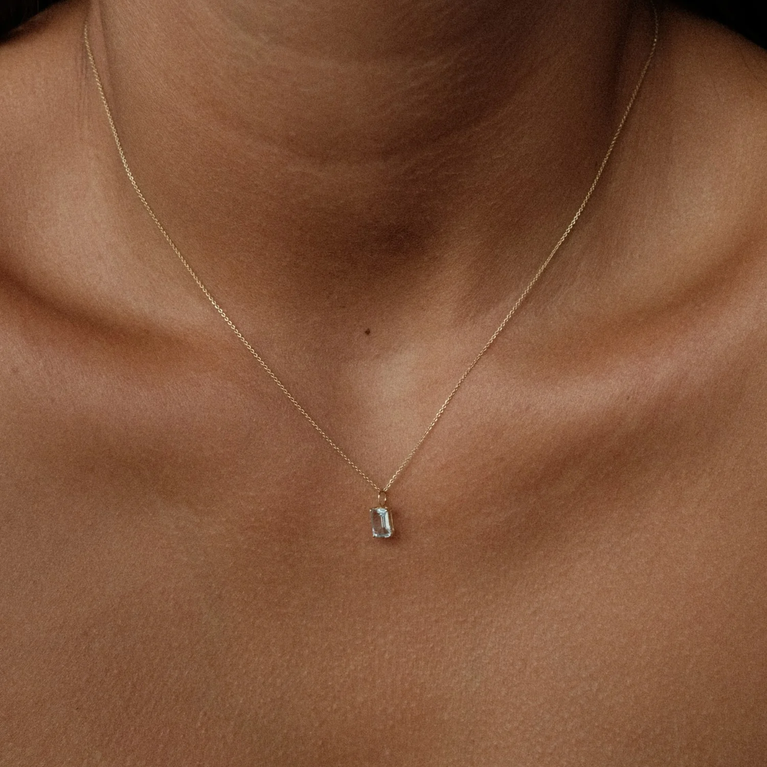Blue Topaz Baguette Pendant - Image 3