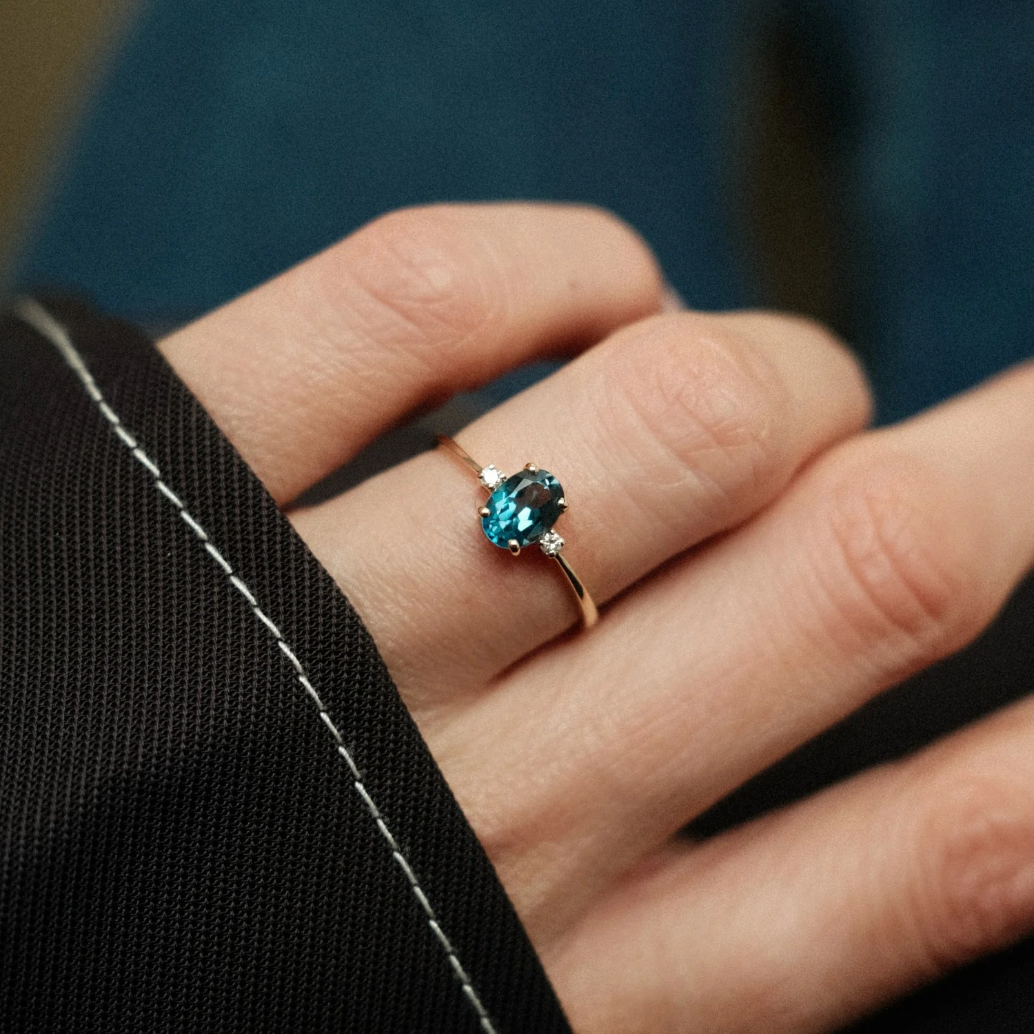Topaz & Diamonds Trio Ring - Image 2