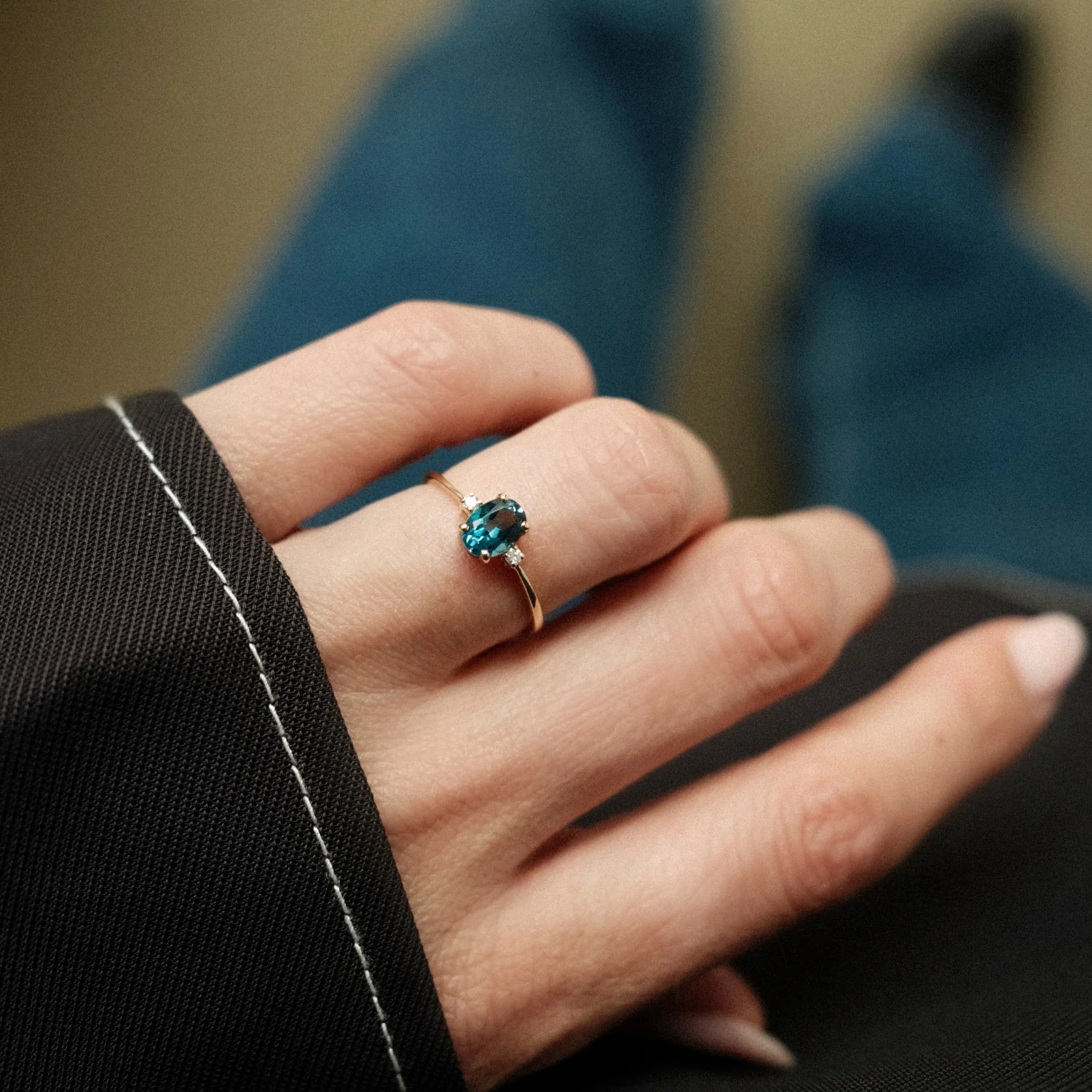 Topaz & Diamonds Trio Ring - Image 5