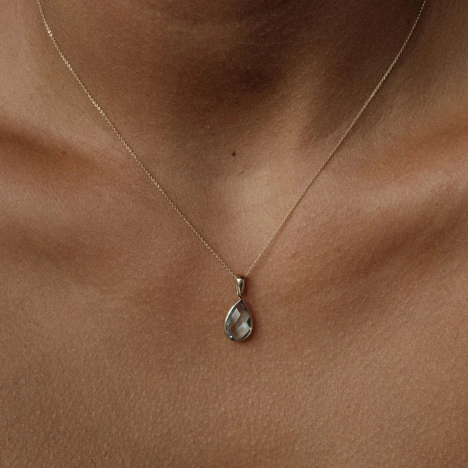 Blue Topaz Drop Pendant - Image 2