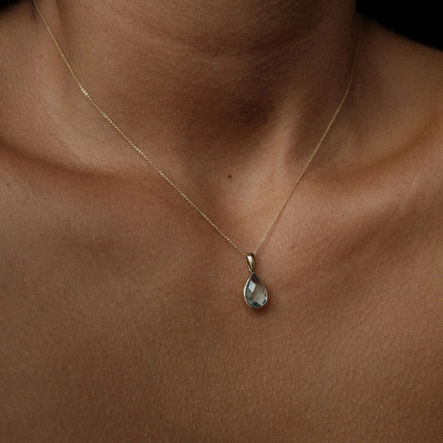 Blue Topaz Drop Pendant - Image 4