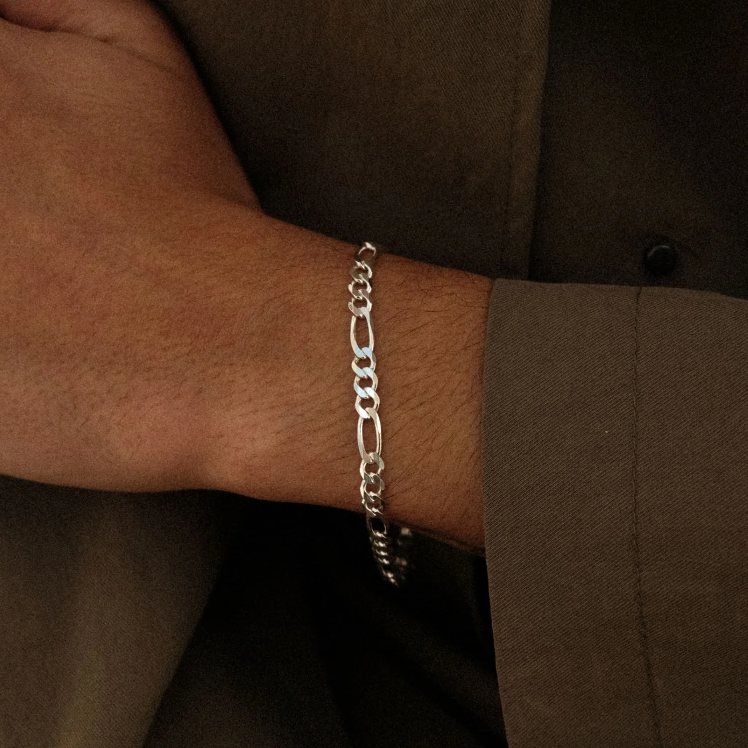 Bold Figaro Bracelet Silver - Image 2