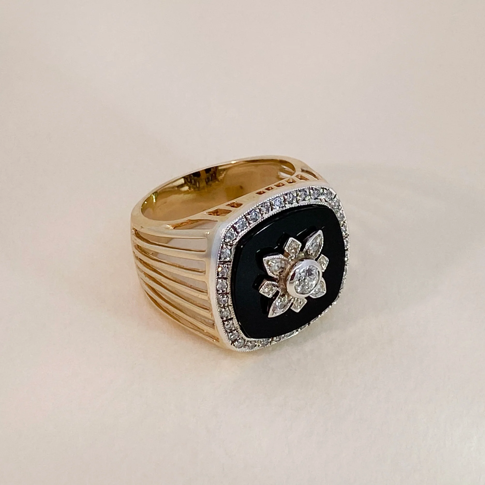 Bold Onyx Flower Signet - Image 3