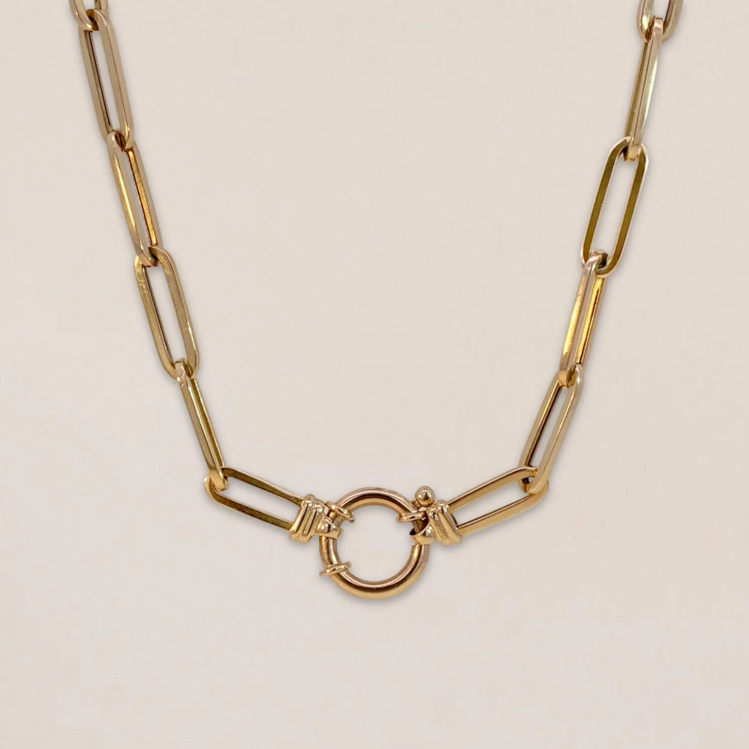 Bold Paperclip Necklace with Springlock