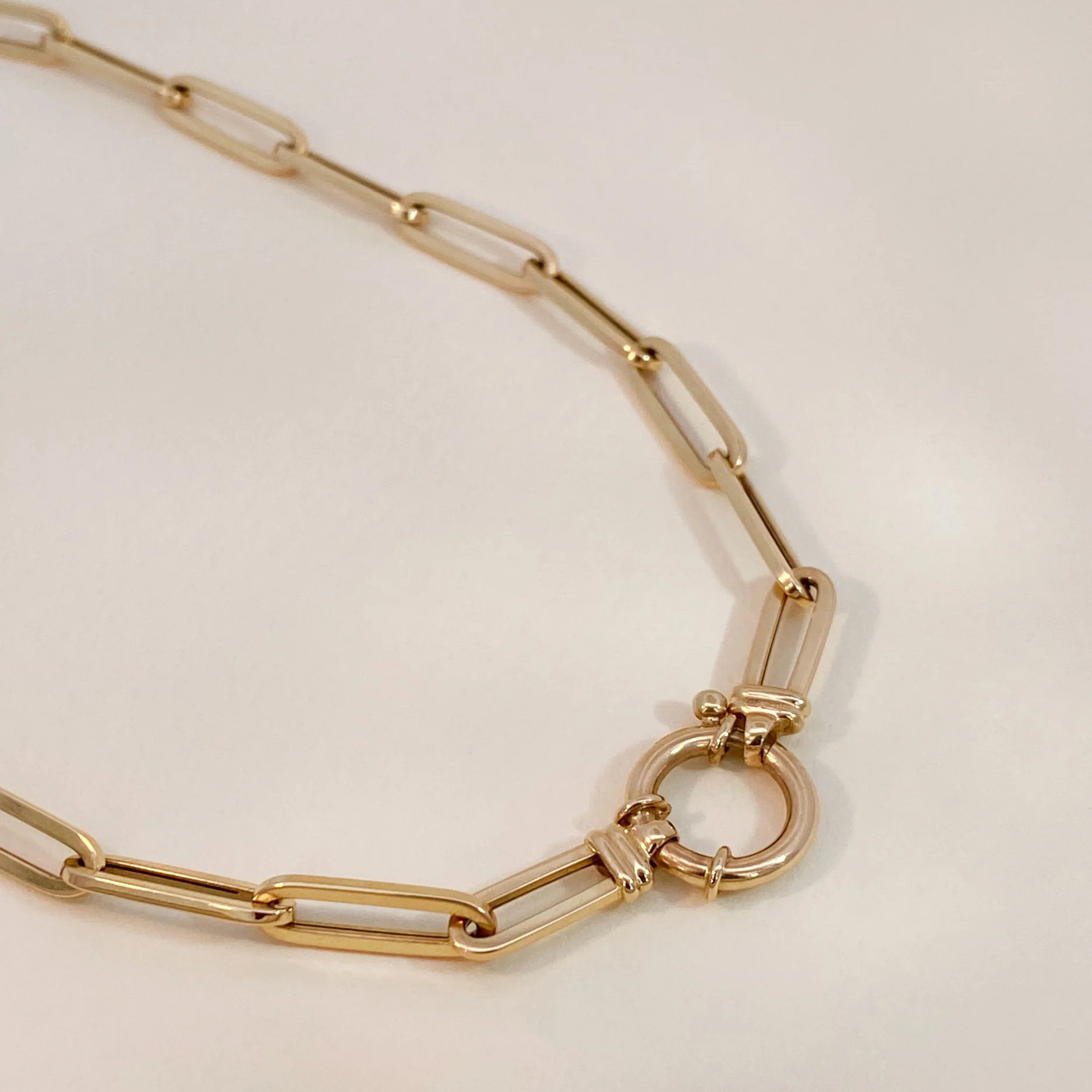 Bold Paperclip Necklace with Springlock - Image 3