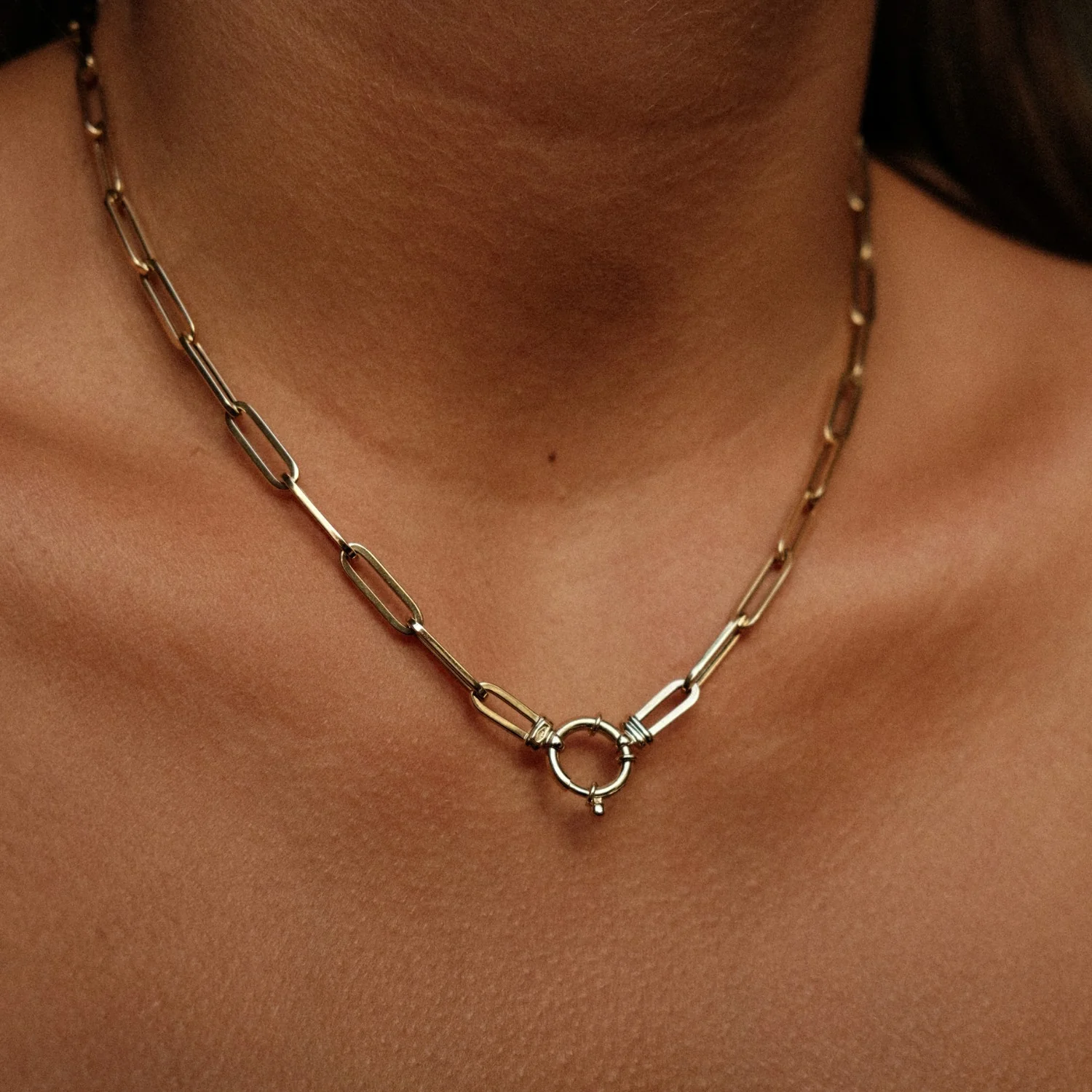 Bold Paperclip Necklace with Springlock - Image 4