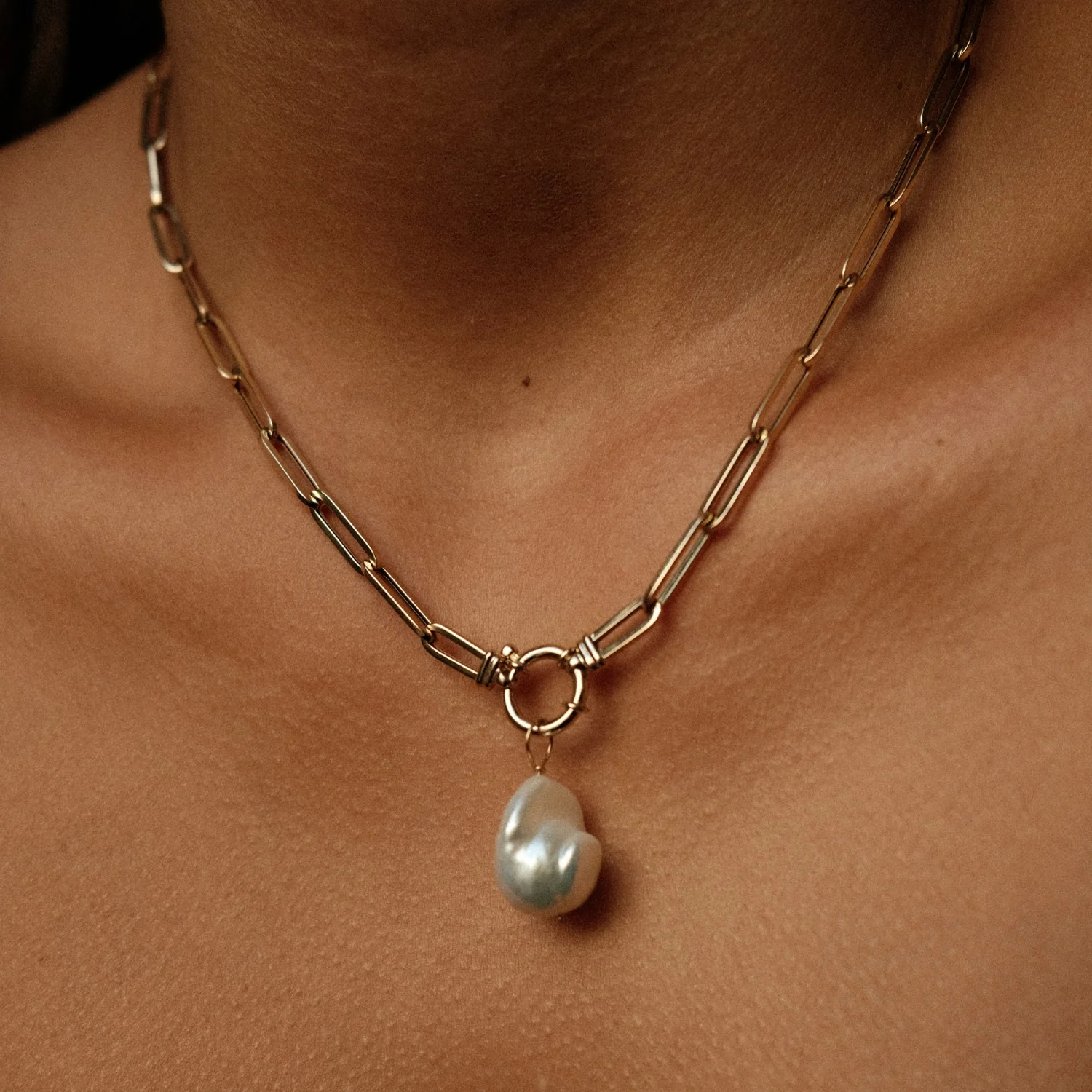 Bold Paperclip Necklace with Springlock - Image 6
