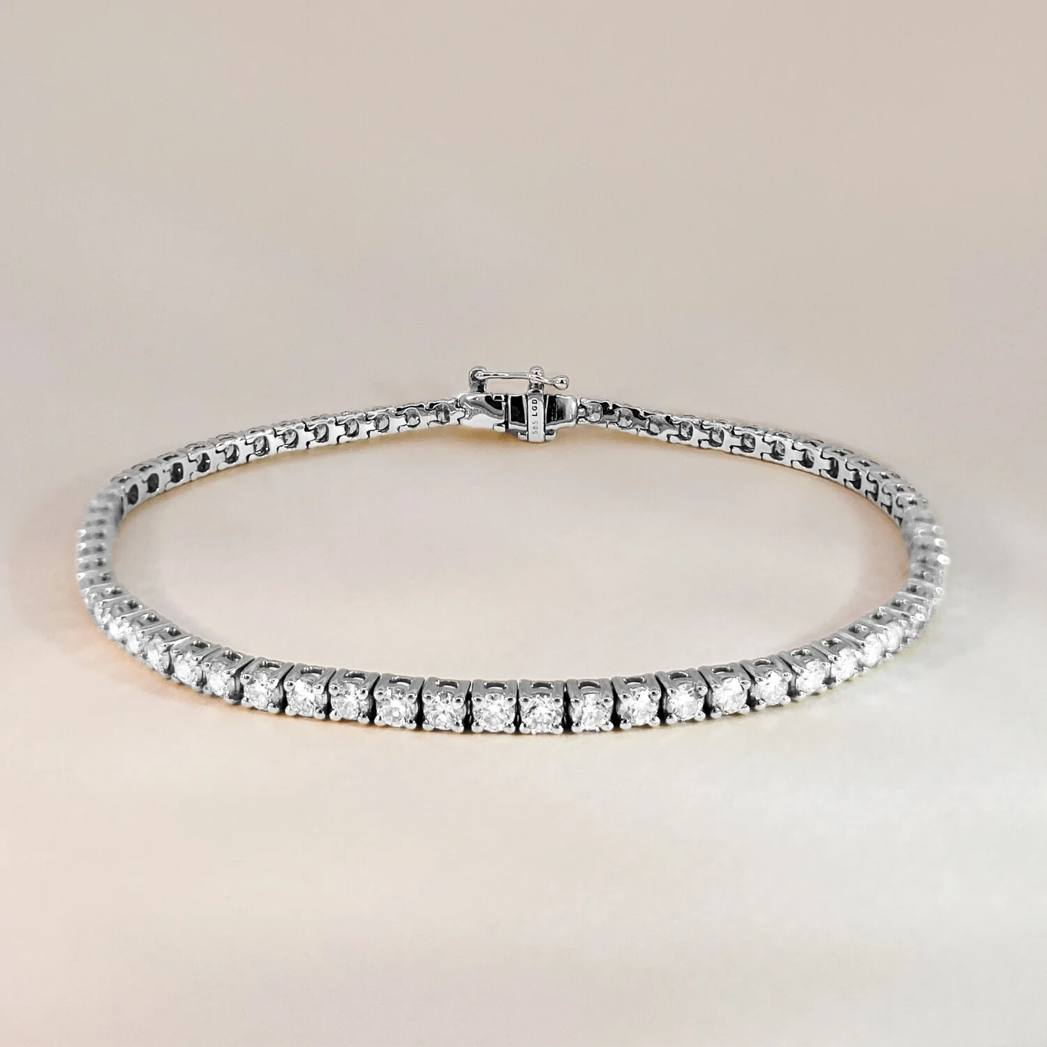 Bold Tennis Bracelet White Gold