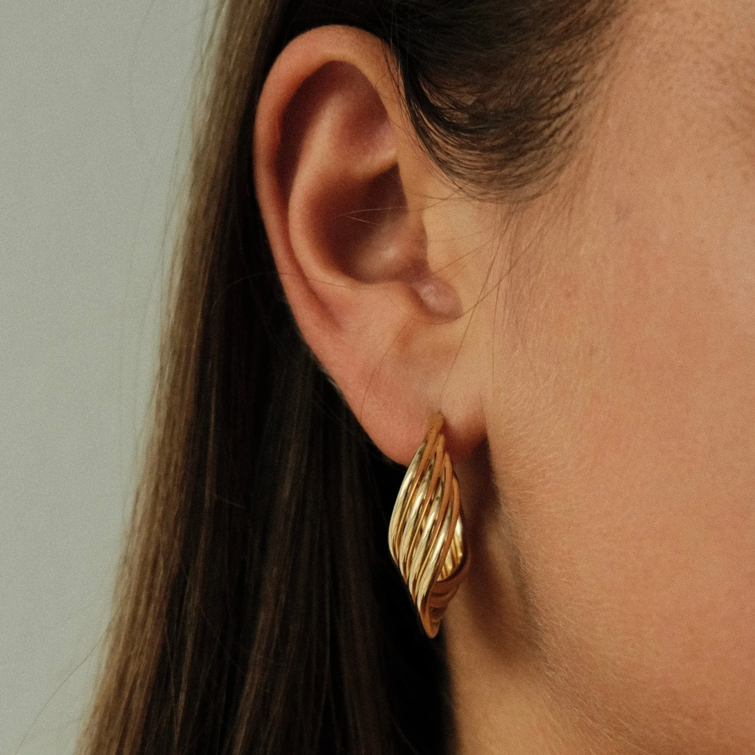 Bold Unique Twist Hoops - Image 2