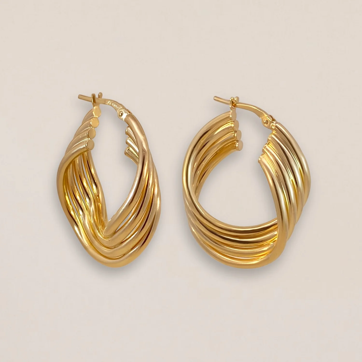 Bold Unique Twist Hoops - Image 3