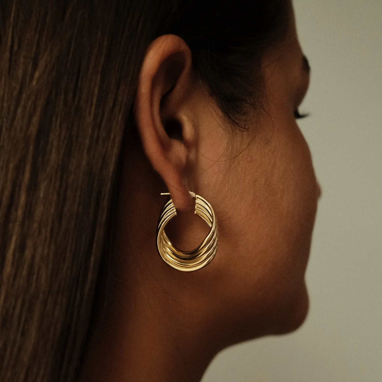 Bold Unique Twist Hoops - Image 4