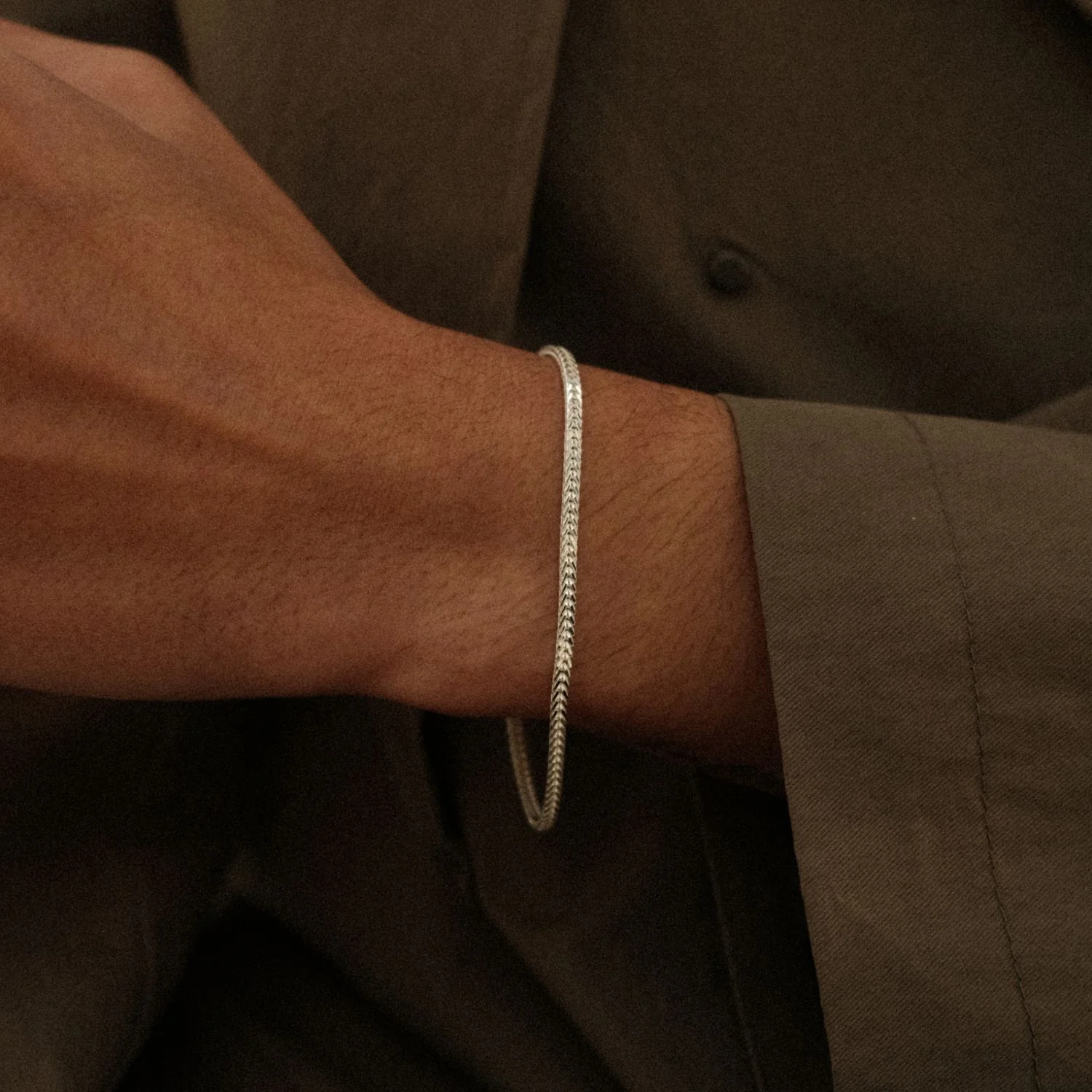 Boxy Foxtail Bracelet Silver - Image 2