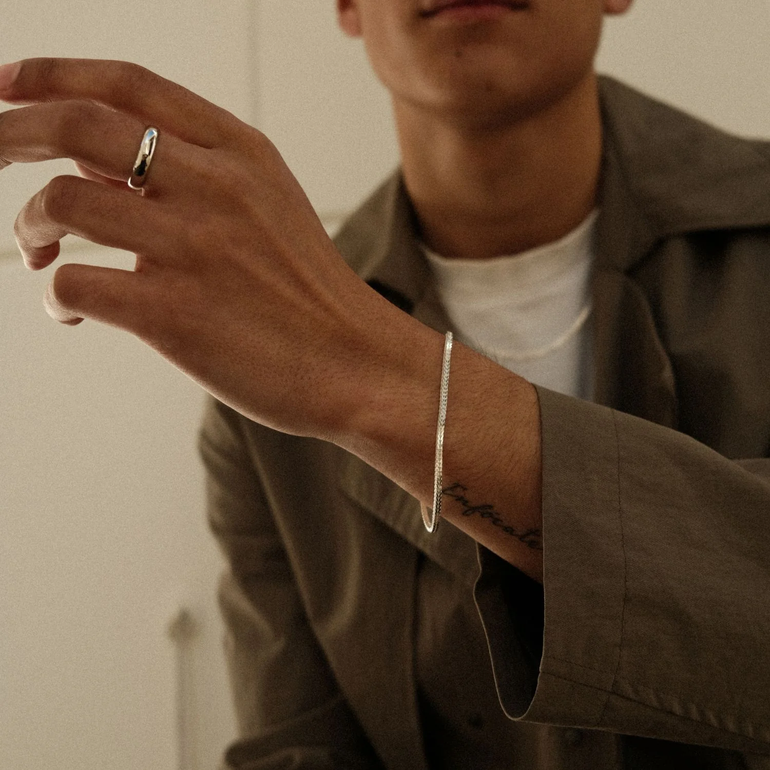Boxy Foxtail Bracelet Silver - Image 4