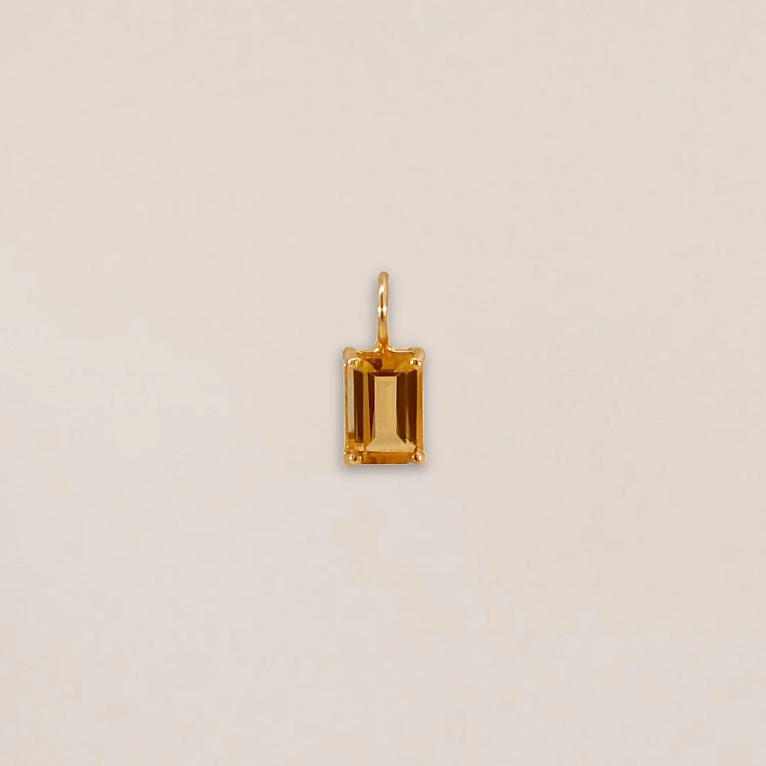 Citrine Baguette Pendant