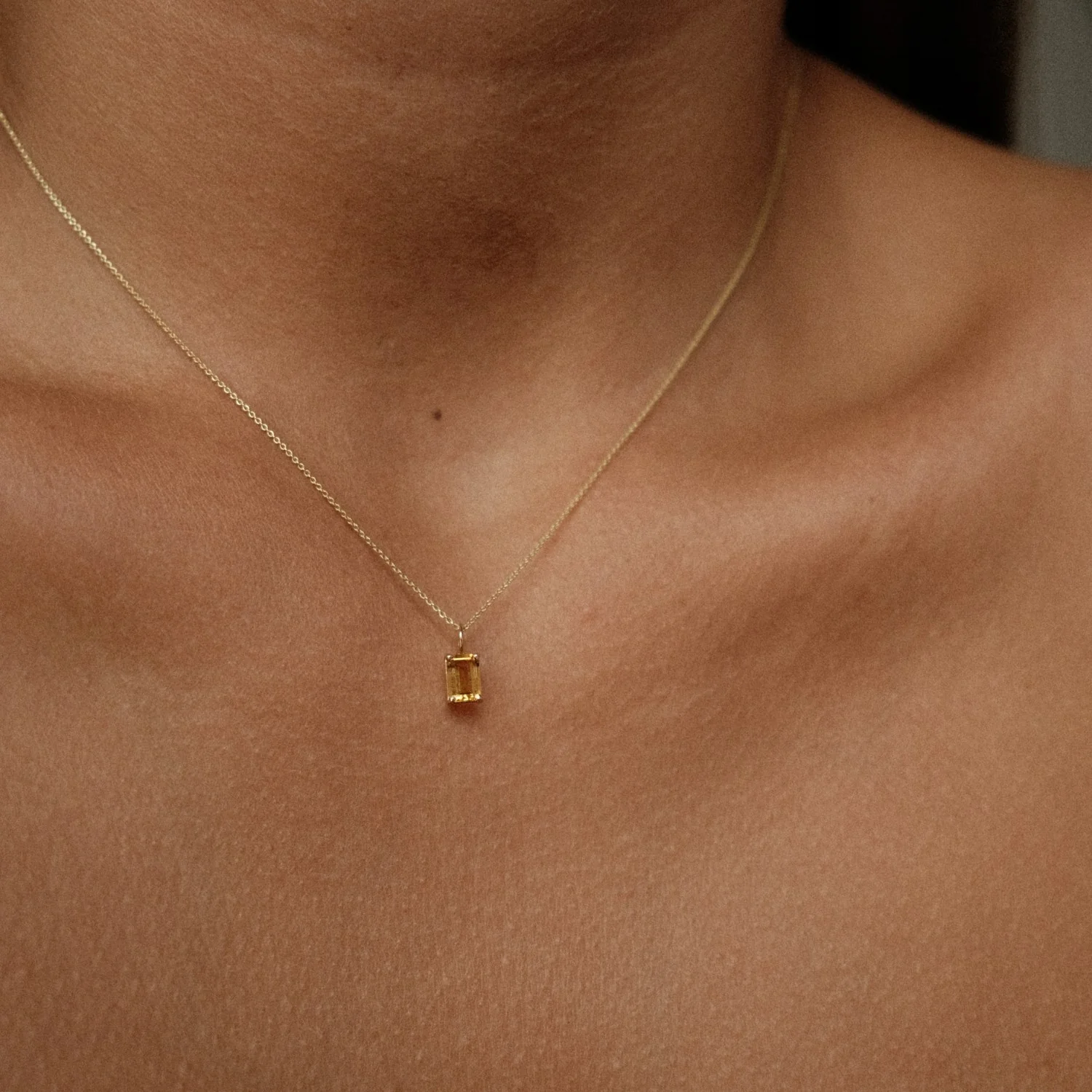 Citrine Baguette Pendant - Image 3