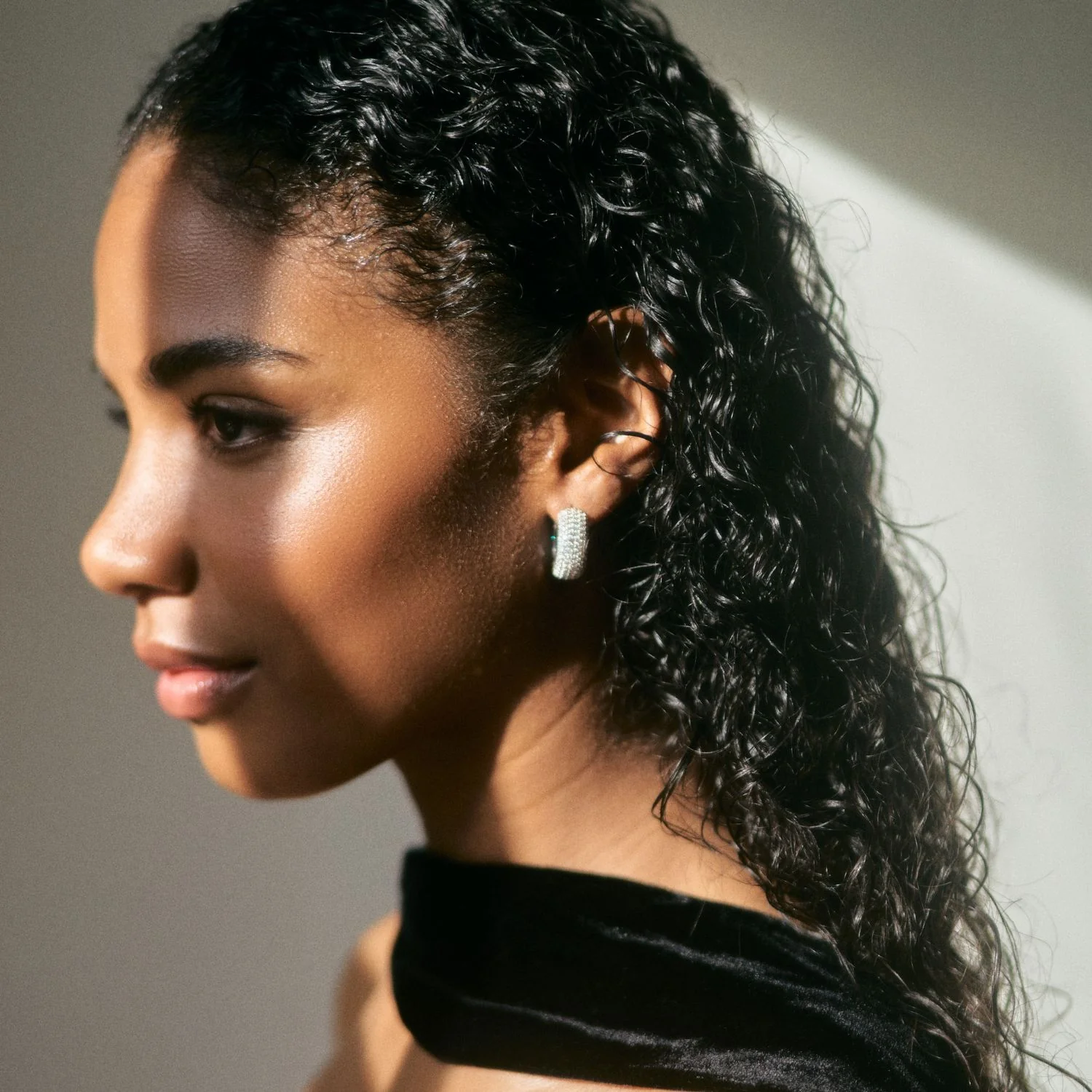 Crystal Extra Chubby Hoops - Image 3