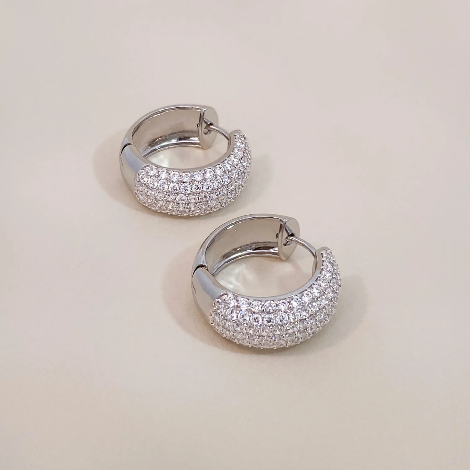 Crystal Extra Chubby Hoops - Image 4