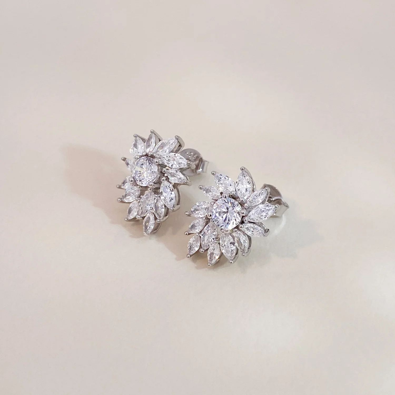 Crystal Floral Studs - Image 3