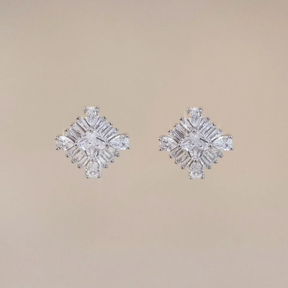 Crystal Square Studs - Image 2