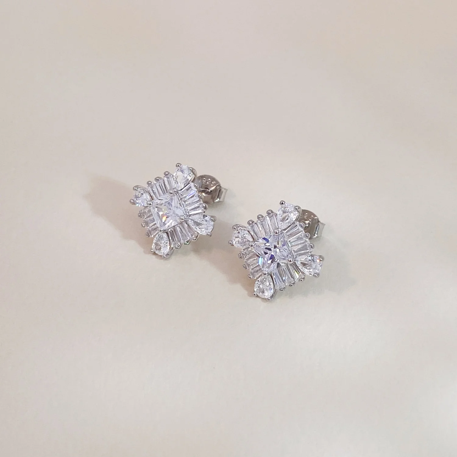 Crystal Square Studs - Image 4