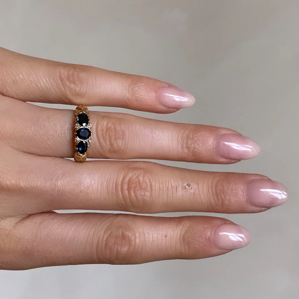 Deep Sapphire Trio Ring - Image 3