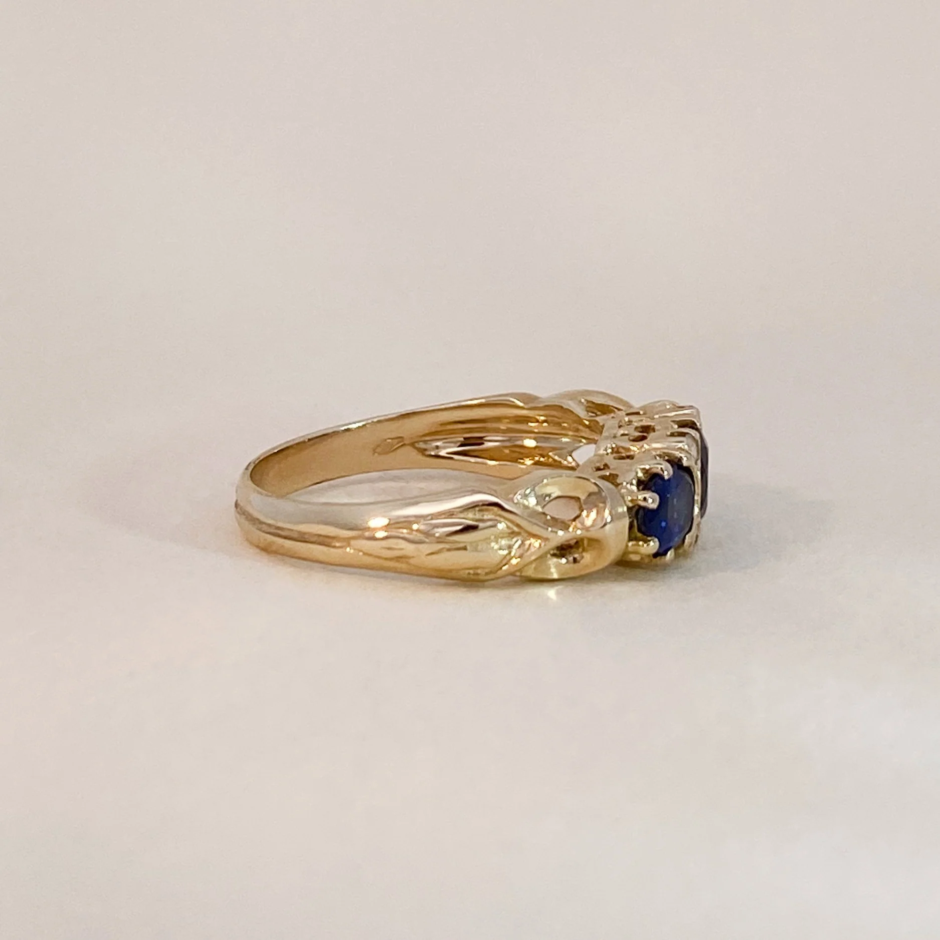 Deep Sapphire Trio Ring - Image 4
