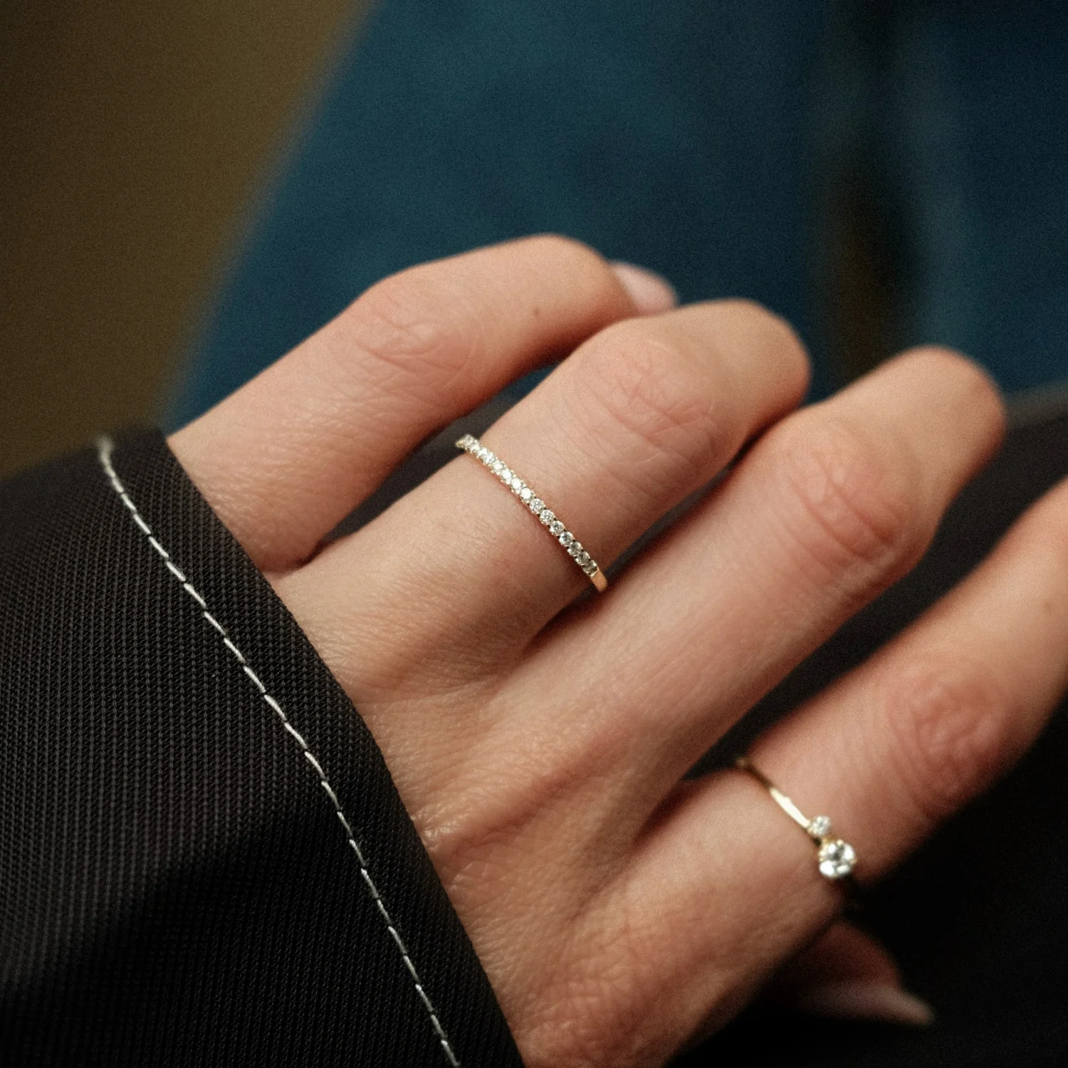 Delicate Diamond Row Ring - Image 2