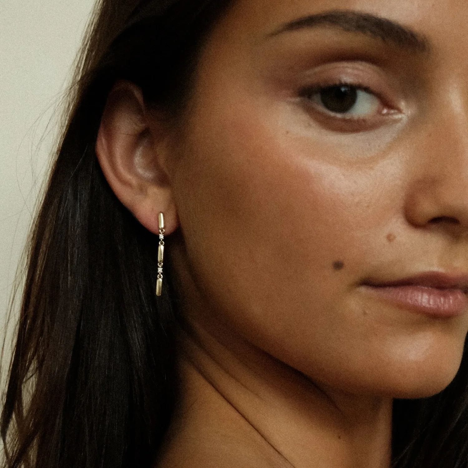 Diamond Bar Earrings - Image 2