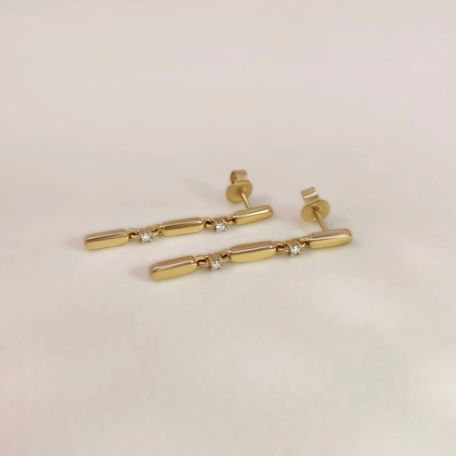 Diamond Bar Earrings - Image 3