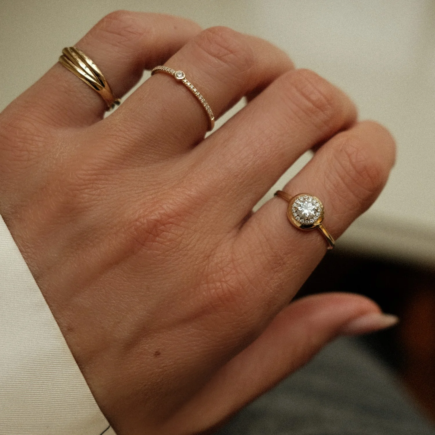 Diamond Button Ring - Image 2