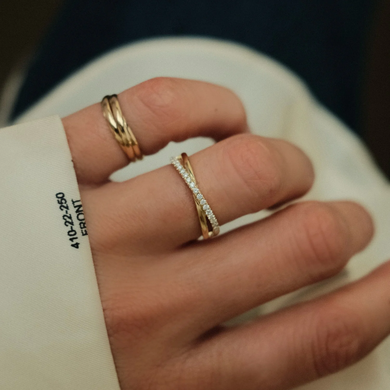 Diamond Crossover Ring - Image 2