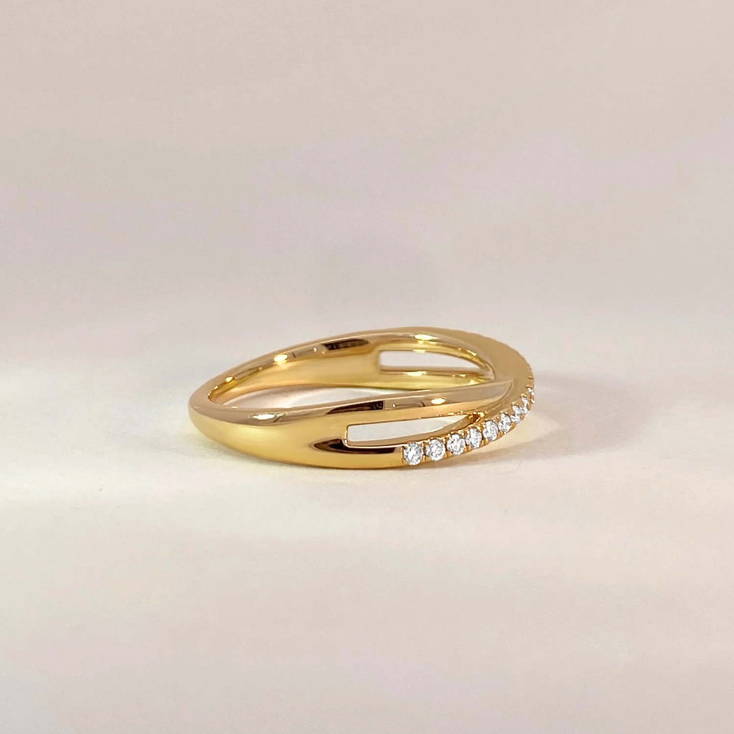 Diamond Crossover Ring - Image 3