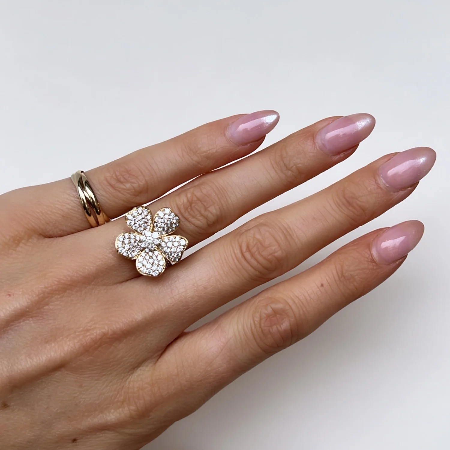Diamond Flower Statement Ring - Image 2