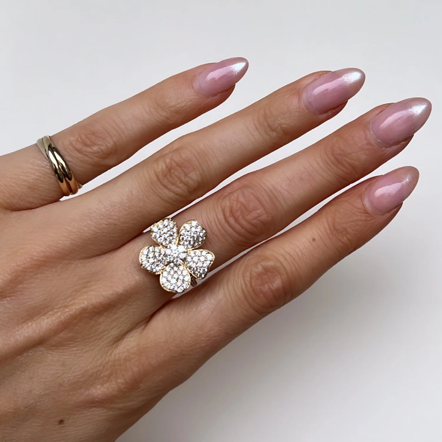 Diamond Flower Statement Ring - Image 7
