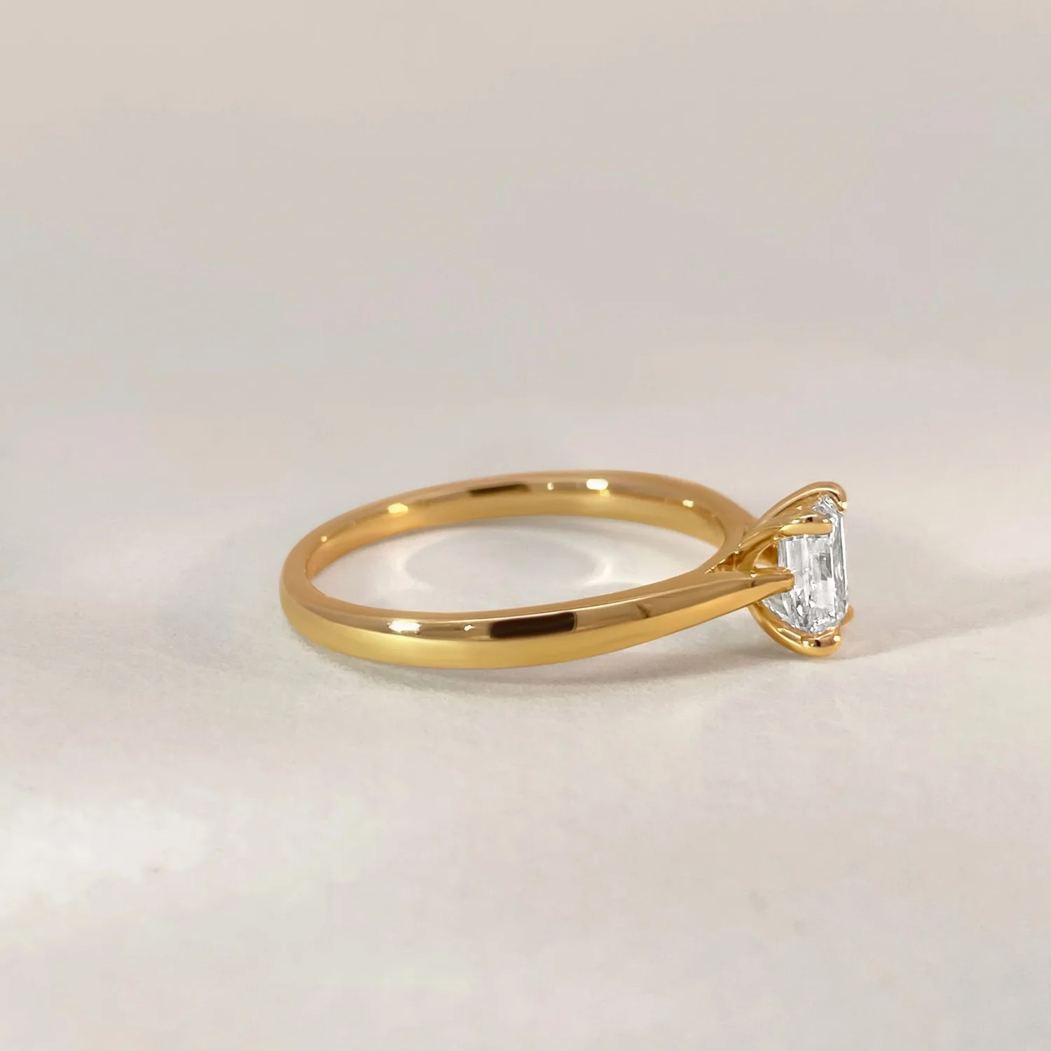 Emerald Solitaire Diamond Ring - Image 3