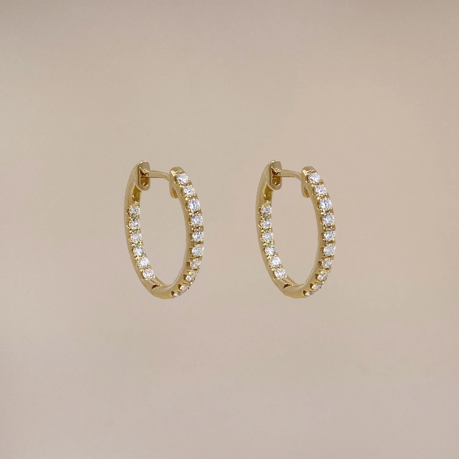 Fine Double Diamond Hoops