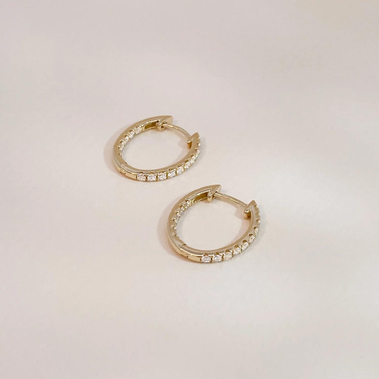 Fine Double Diamond Hoops - Image 3