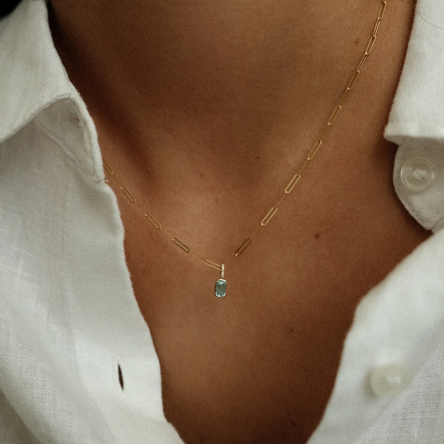 Fine Paperclip Necklace - Image 6