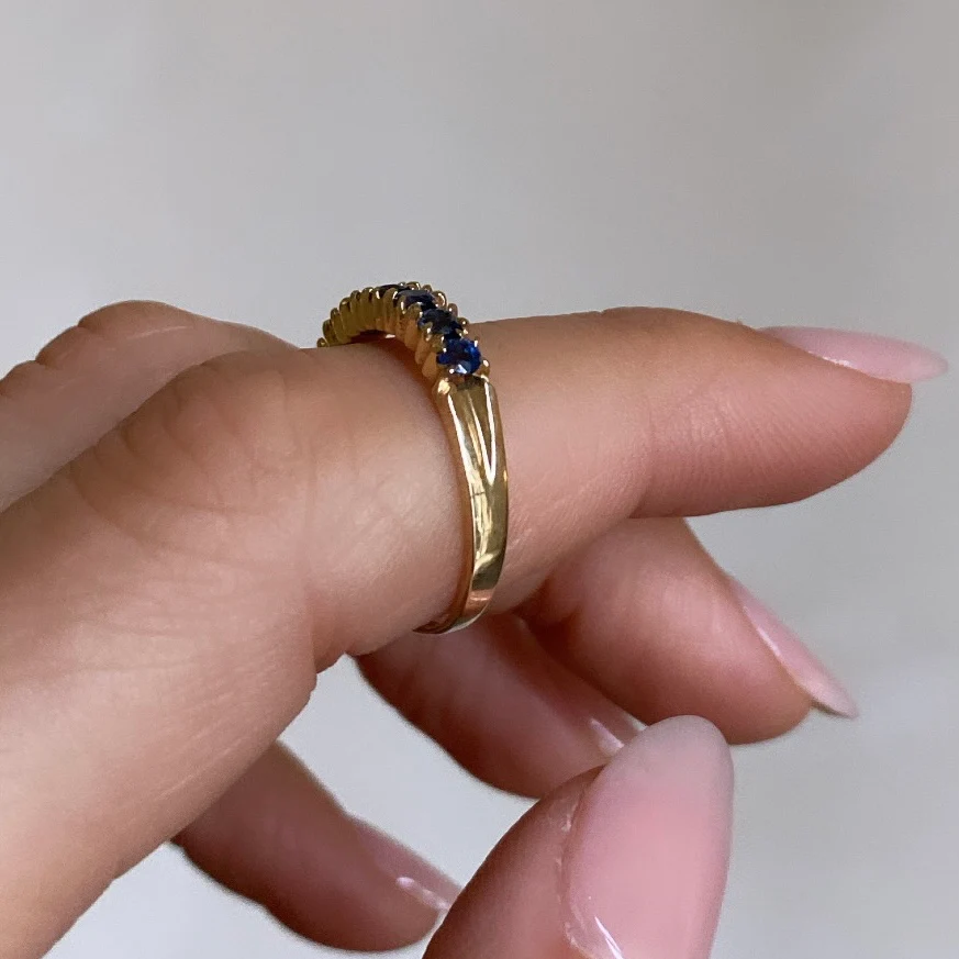 Sapphire Row Ring - Image 6