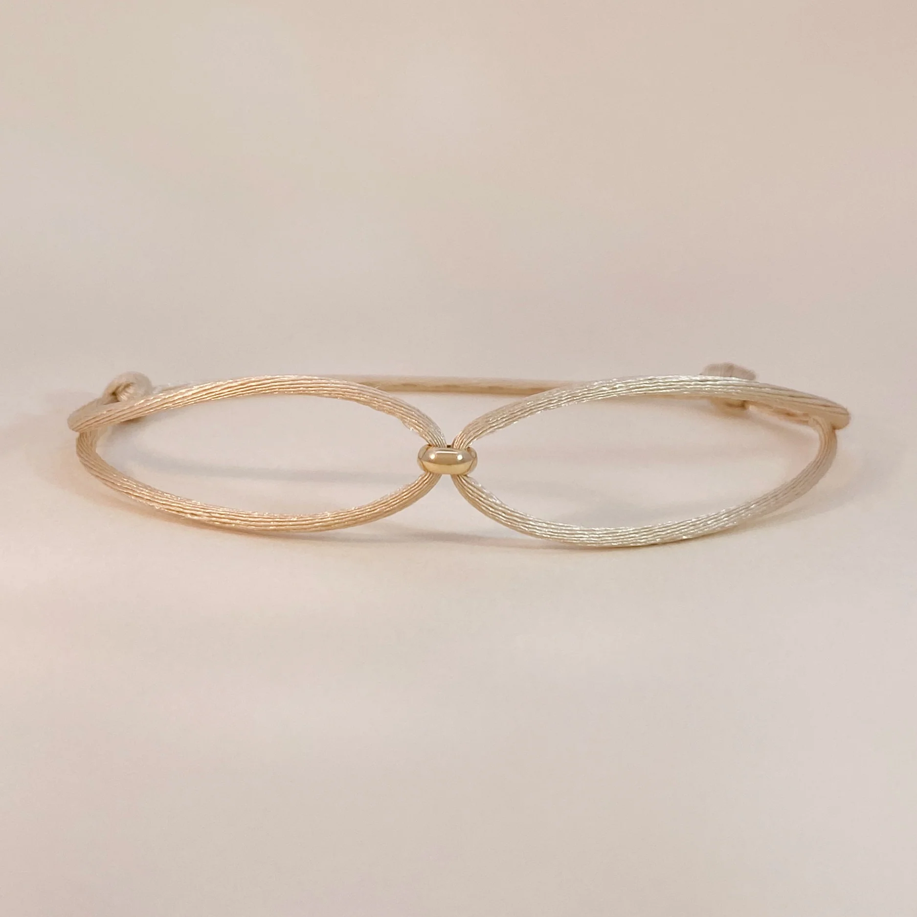 Gold Bead on Satin Bracelet